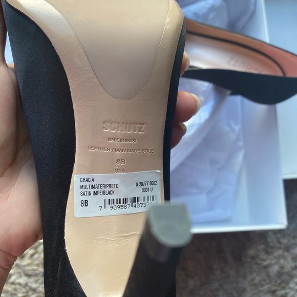Schutz Gracia black satin pump with bow. NIB Sz.8 - Picture 5 of 7